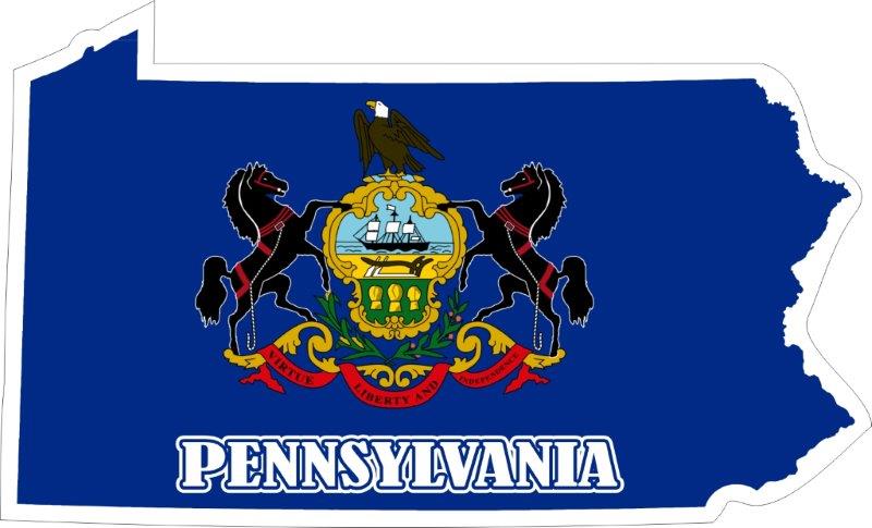 Pennsylvania Map Flag Decal