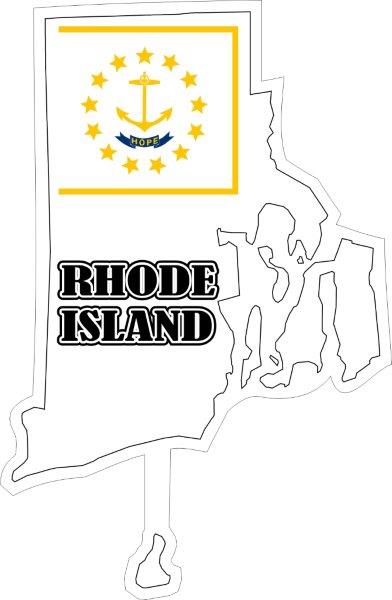Rhode Island Map Flag Decal