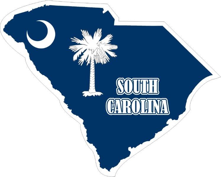 South Carolina Map Flag Decal