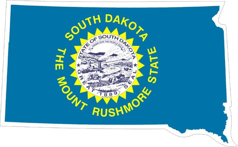 South Dakota Map Flag Decal