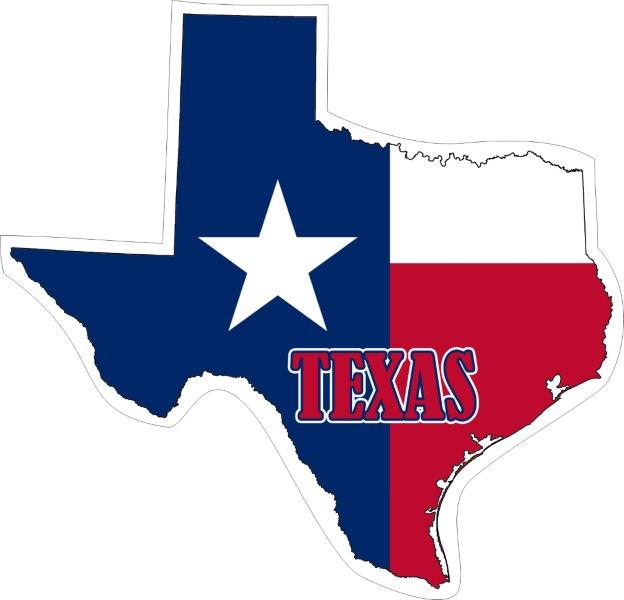Texas Map Flag Decal
