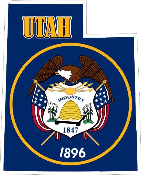 Utah Map Flag Decal