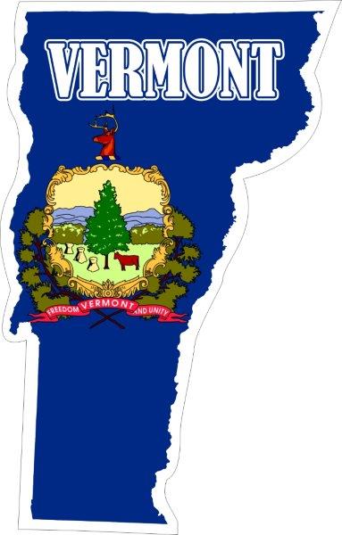 Vermont Map Flag Decal