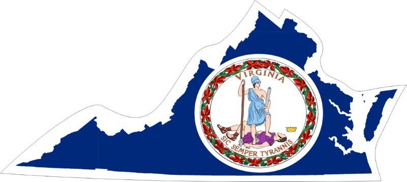 Virginia Map Flag Decal