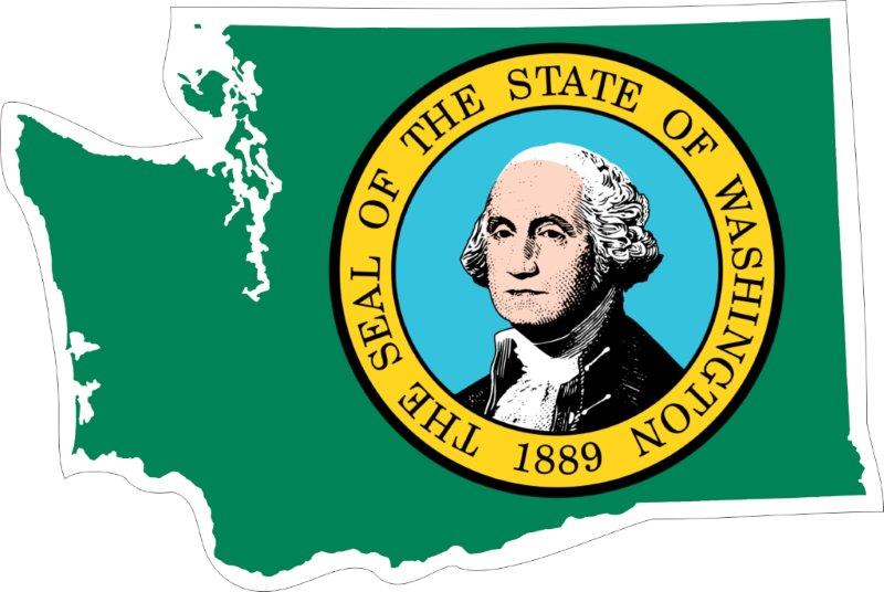 Washington Map Flag Decal