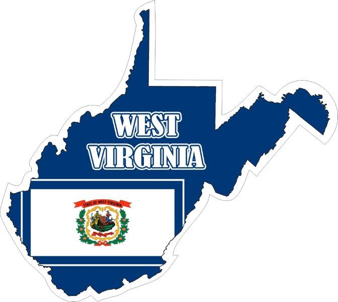 West Virginia Map Flag Decal