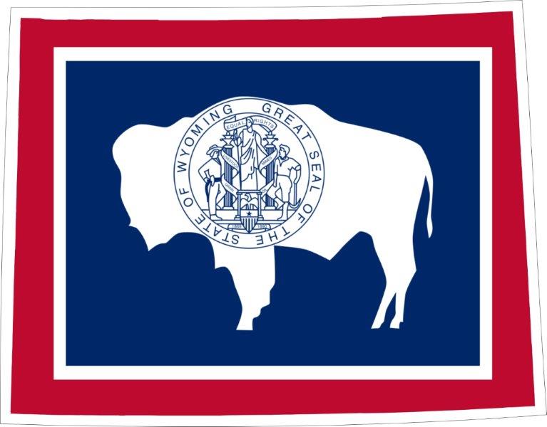 Wyoming Map Flag Decal