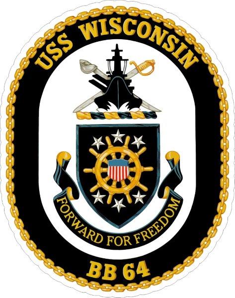 USS Wisconsin COA Decal