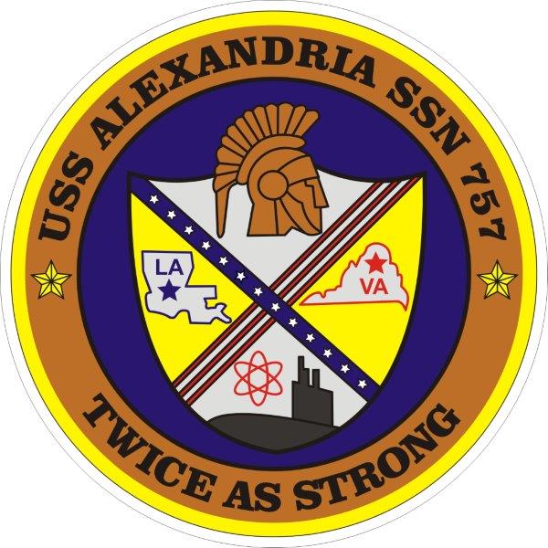 USS Alexandria SSN-757 Emblem Decal