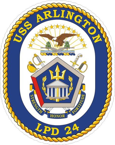 USS Arlington LPD-24 Emblem Decal