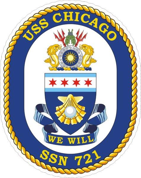 USS Chicago SSN-721 Emblem Decal