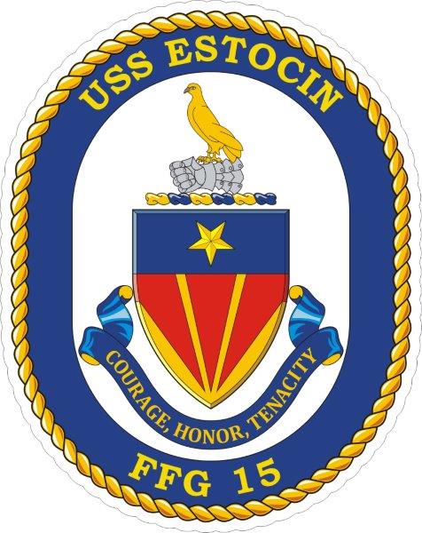 USS Estocin FFG-15 Emblem Decal