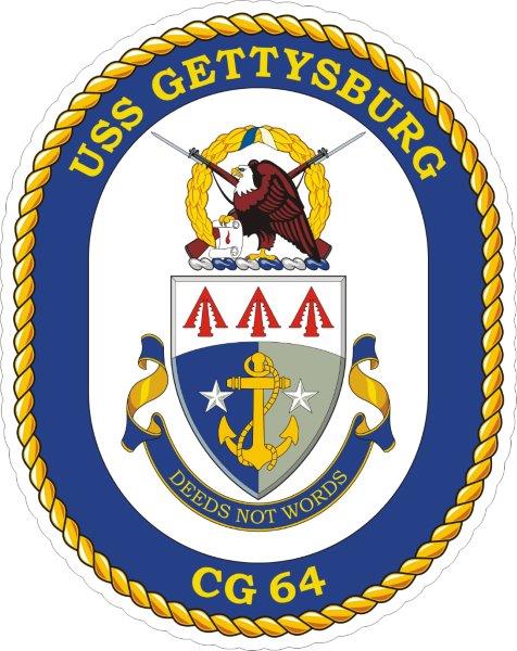 USS Gettysburg CG-64 Emblem Decal