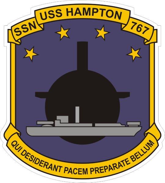 USS Hampton SSN-767 Emblem Decal