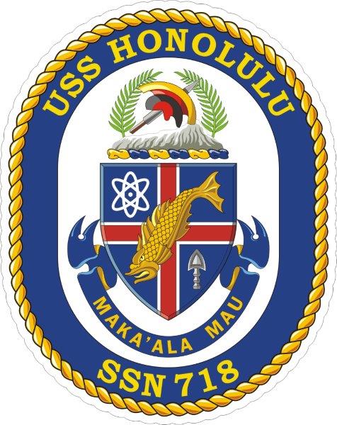 USS Honolulu SSN-718 Emblem Decal