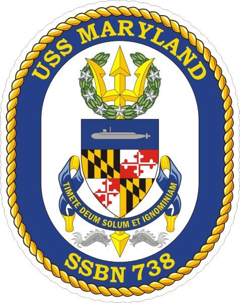 USS Maryland SSBN-738 Emblem Decal