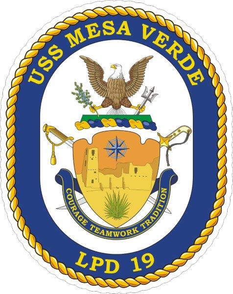 USS Mesa Verde LPD-19 Emblem Decal
