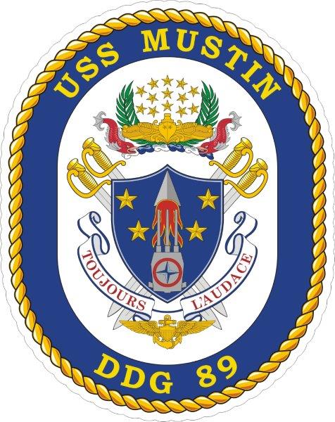 USS Mustin DDG-89 Emblem Decal