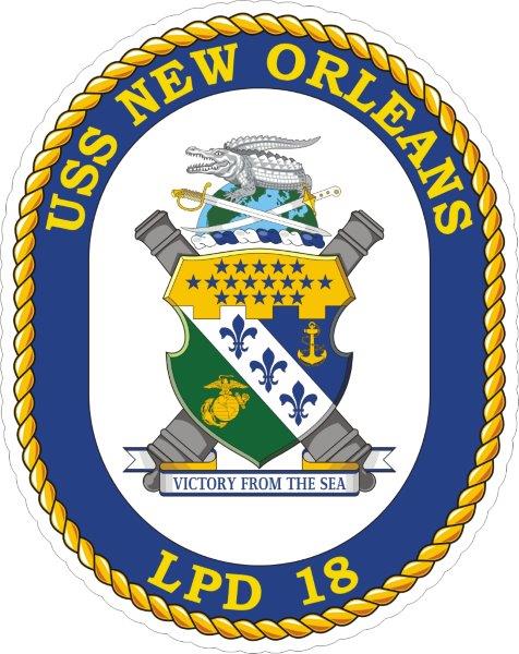 USS New Orleans LPD-18 Emblem Decal