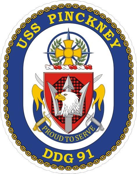 USS Pinckney DDG-91 Emblem Decal