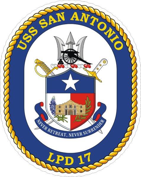 USS San Antonio LPD-17 Emblem Decal