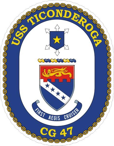 USS Ticonderoga CG-47 Emblem Decal