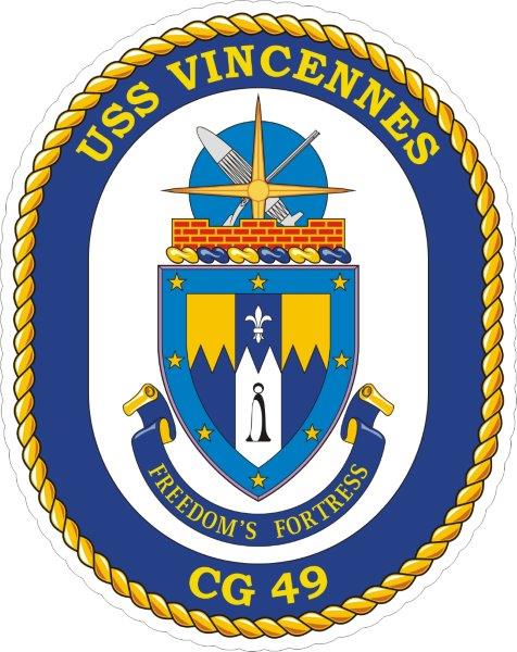 USS Vincennes CG-49 Emblem Decal