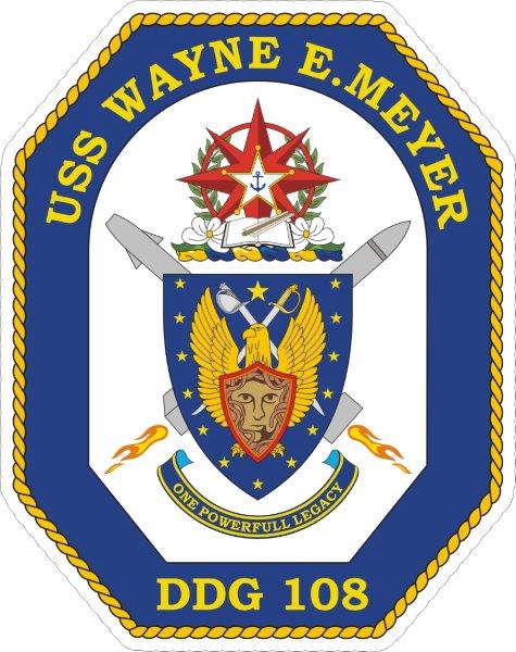 USS Wayne Meyer DDG-108 Emblem Decal