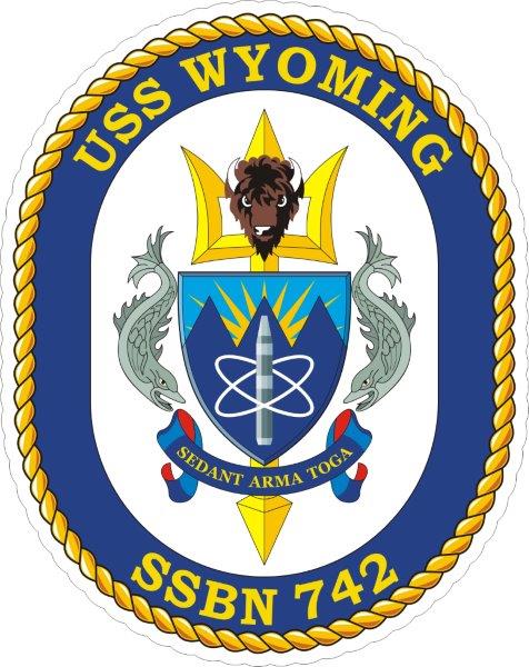 USS Wyoming SSBN-742 Emblem Decal