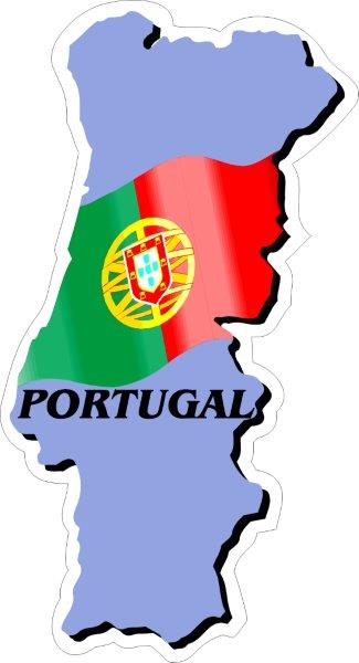 Portugal Map Flag Decal