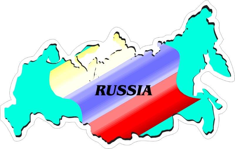 Russia Map Flag Decal