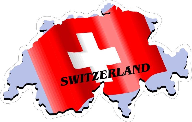 Switzerland Map Flag Decal